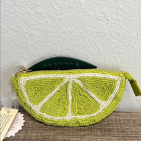 Lime Beaded Bag Pouch 🍋‍🟩 - Picture 1 of 9